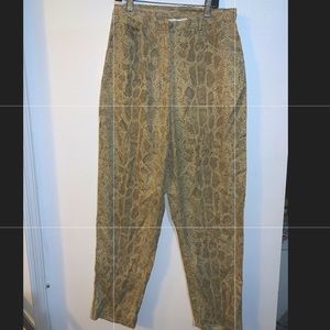 snakeskin trouser high waisted pants